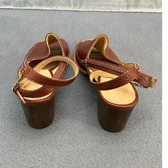 Clarks Tobacco Brown Leather Classy Ankle Strap Sandals Size 7 / 7.5 - Picture 5 of 8